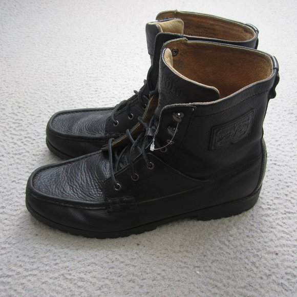 Vintage Polo Ralph Lauren Boots Mens Size 15 Black Ranger Tumbled Leather Lace main image 12